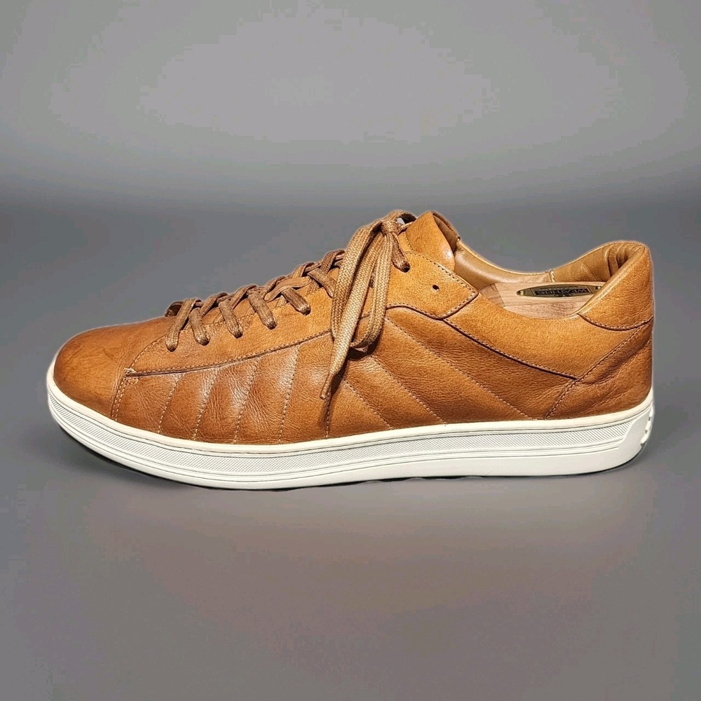 M. Gemi Mens 12 Italian Leather Quilted Sneakers Tan Eu 45 - Picture 6 of 11